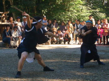 中老による棒の手奉納