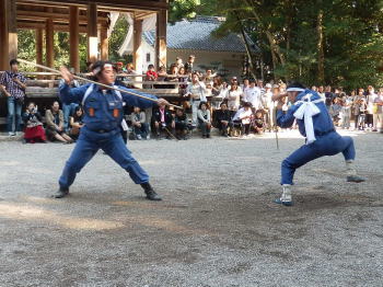 猿投町消防団による演技披露